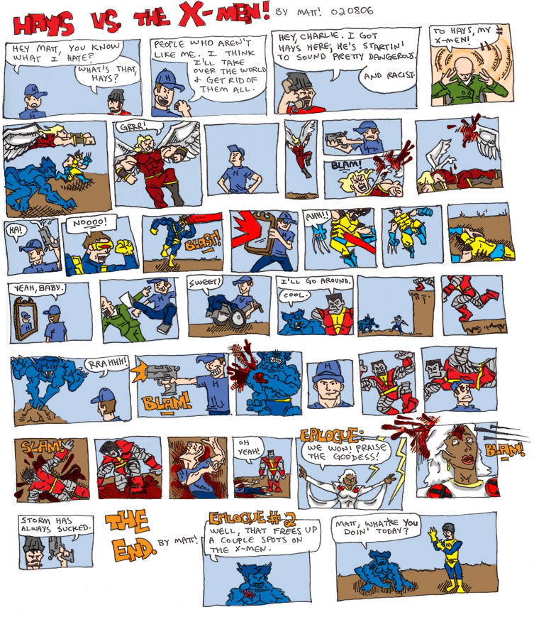 hays vs. the x-men!