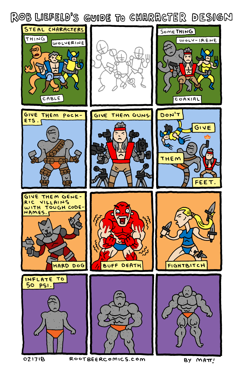 rob liefeld's guide to character design