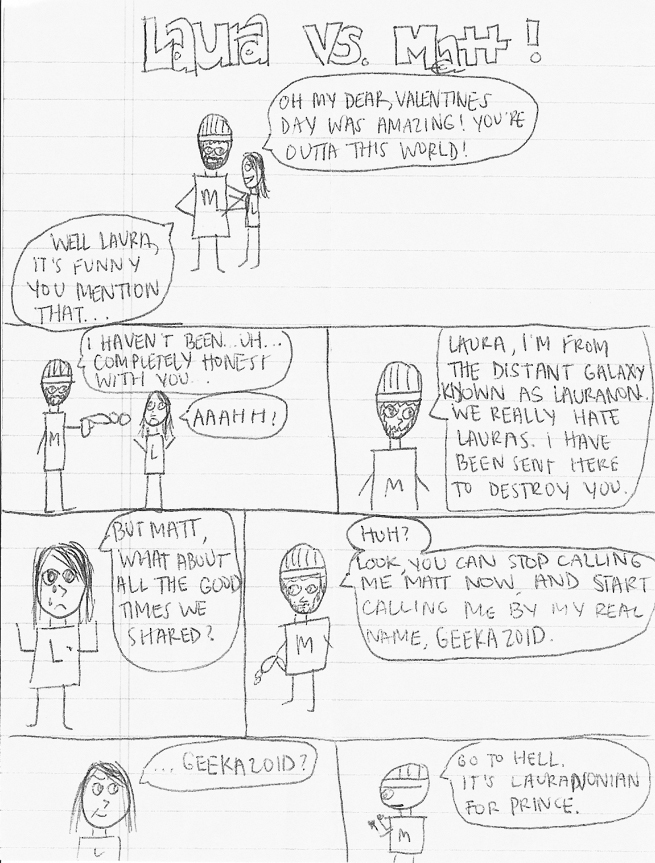 laura vs. matt! (part 1 of 3)