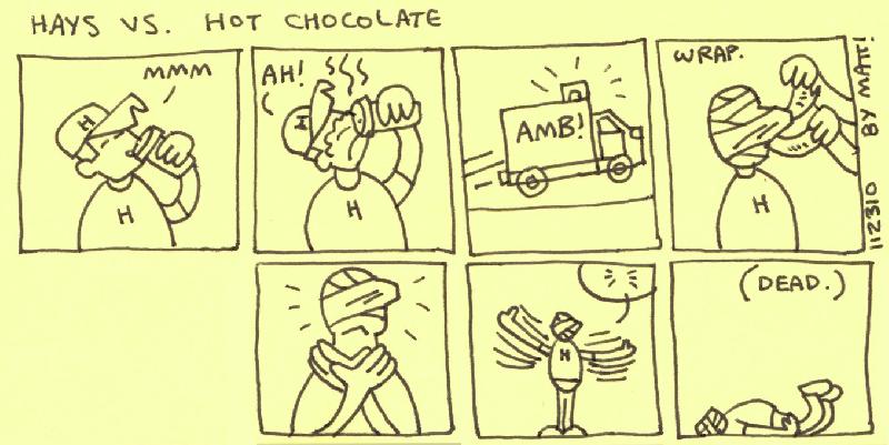 hays vs. hot chocolate