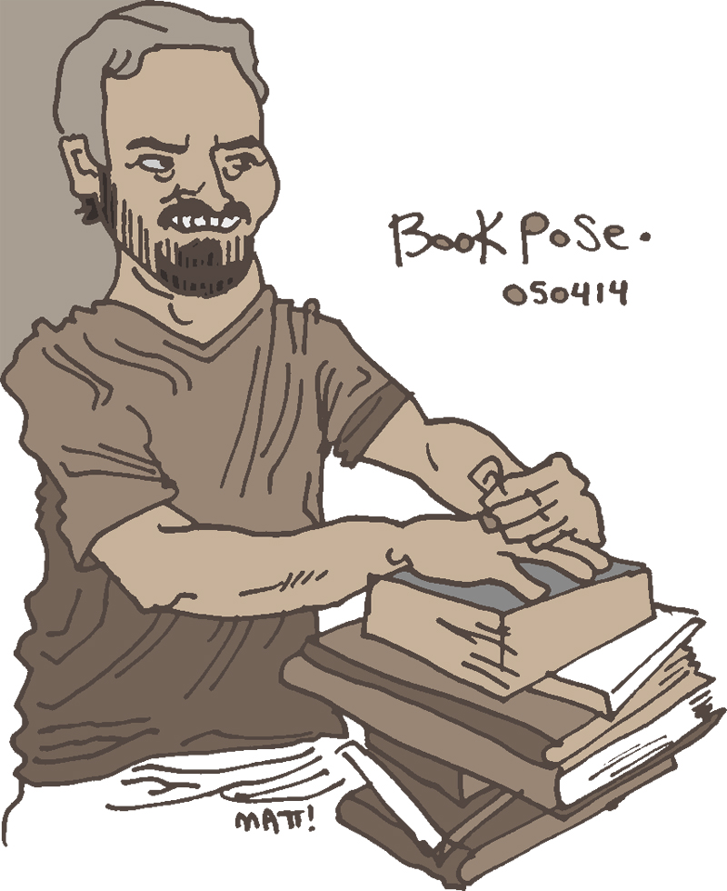 book pose